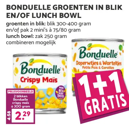 Aanbieding: Bonduelle groenten in blik en/of lunch bowl
