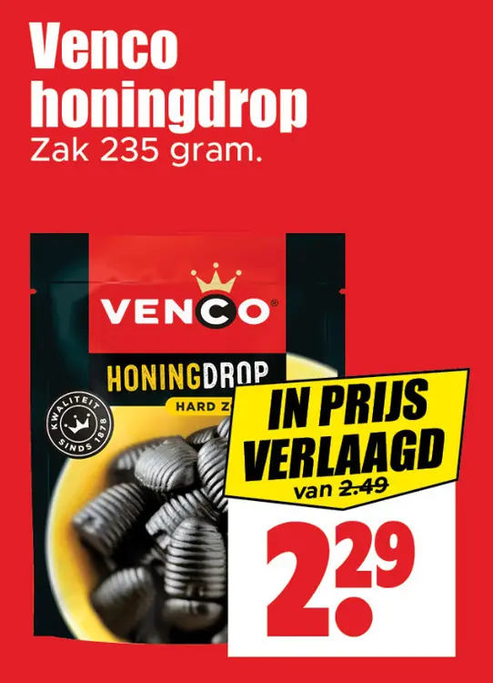 Aanbieding: Venco honingdrop
