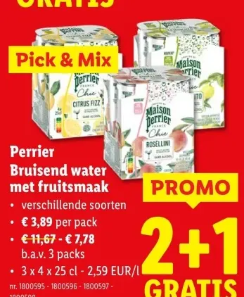 Promotie: Bruisend water met fruitsmaak