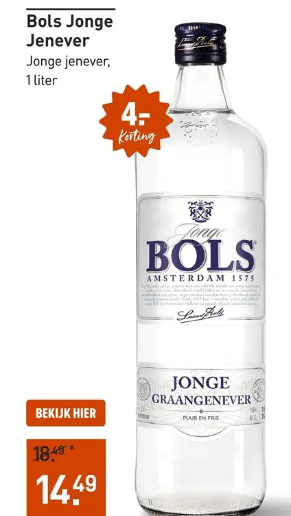 Aanbieding: Bols Jonge Jenever