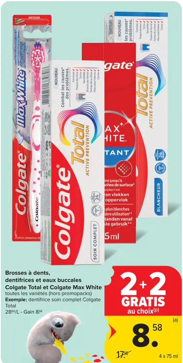 Offre: Brosses à dents, dentifrices et eaux buccales