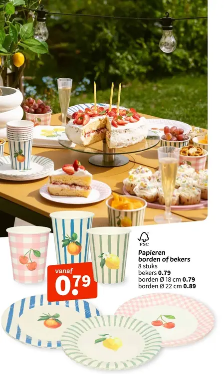 Aanbieding: Papieren borden of bekers