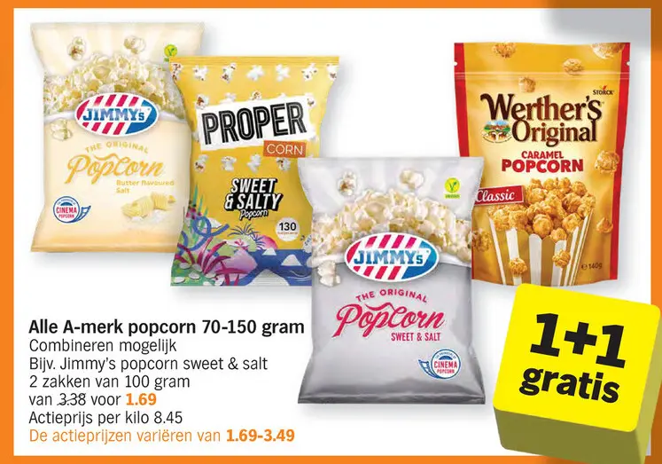 Aanbieding: A-merk popcorn