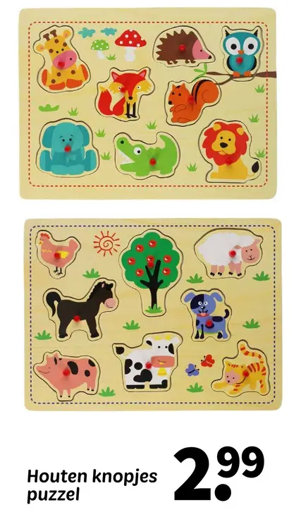 Promotie: Houten knopjes puzzel