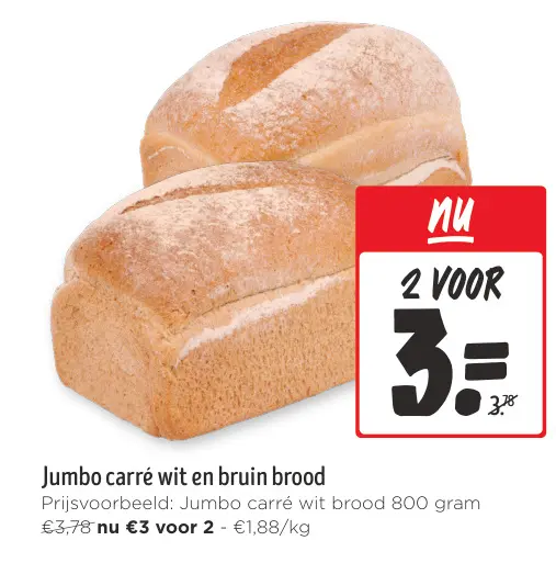 Aanbieding: carré wit en bruin brood