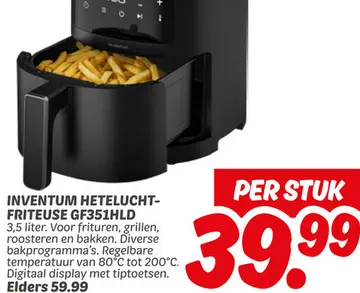 Aanbieding: Inventum hetelucht-friteuse gf351hld