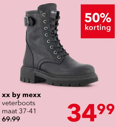 Aanbieding: XX By Mexx dames veterboots zwart
