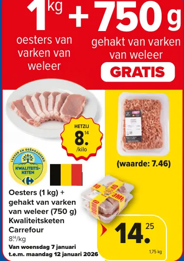 Promotie: Oesters van varken van weleer + gehakt van varken van weleer