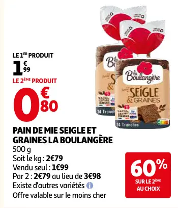 Promotie: Pain de mie seigle et graines