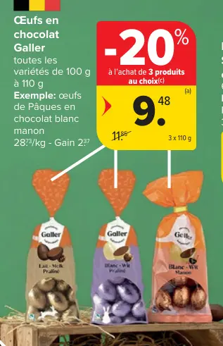 Offre: Œufs en chocolat