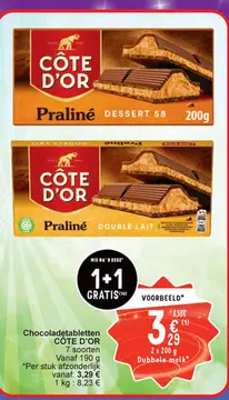 Aanbieding: Chocoladetabletten CÔTE D'OR