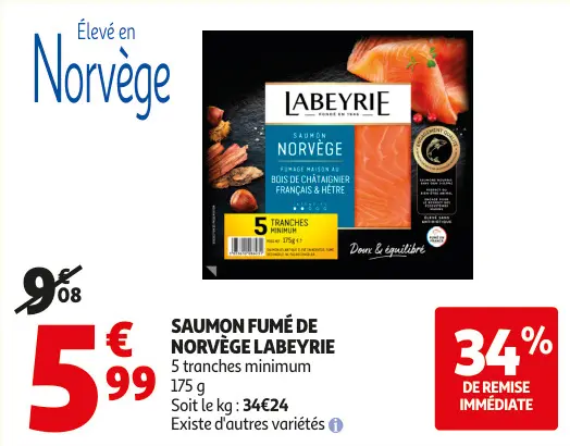 Aanbieding: Saumon fumé de norvège