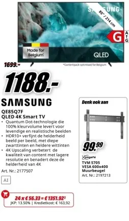 Aanbieding: QE85Q7F QLED 4K Smart TV