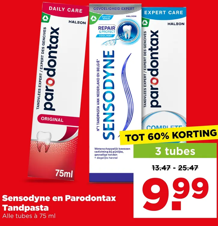 Aanbieding: Sensodyne en Parodontax Tandpasta