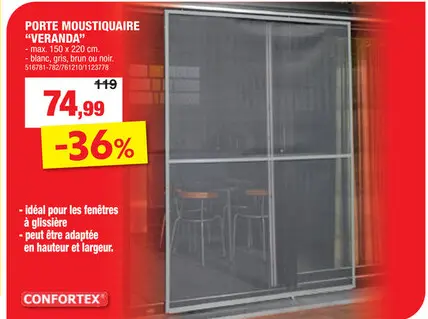 Offre: Confortex Véranda porte moustiquaire 150x220 cm blanc