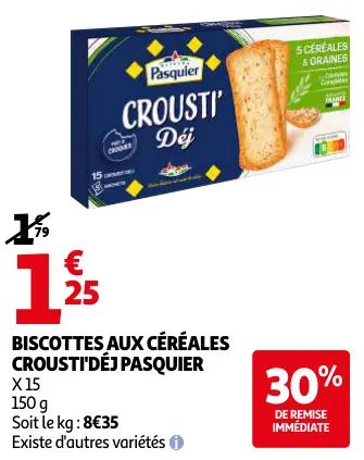 Promotie: Biscottes aux céréales crousti'déj