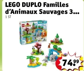 Offre: LEGO DUPLO Familles d'Animaux Sauvages 3-en-1
