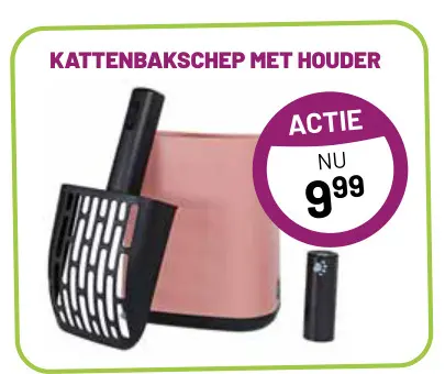 Aanbieding: Kattenbakschep met houder