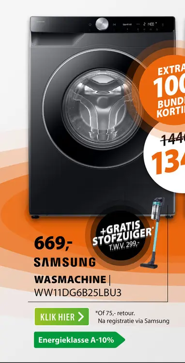 Aanbieding: Samsung SuperSpeed 6000-serie WW11DG6B25LB Zwart