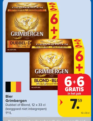Promotie: Grimbergen Dubbel of Blond