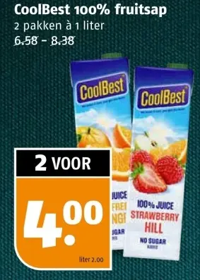 Aanbieding: 100% fruitsap
