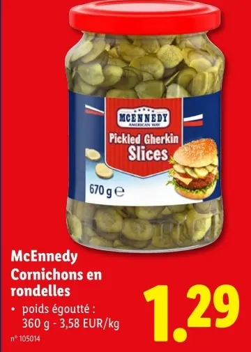 Offre: Cornichons en rondelles