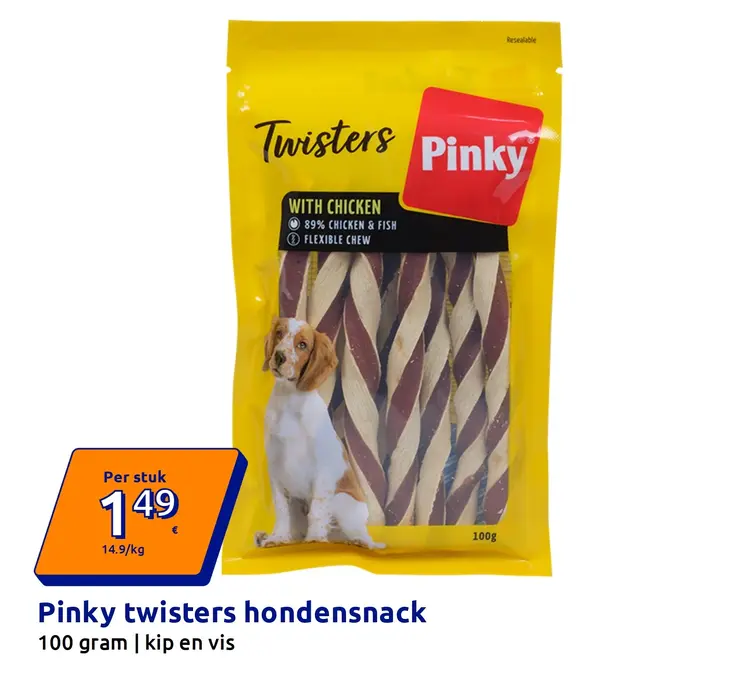 Aanbieding: Pinky twisters hondensnack