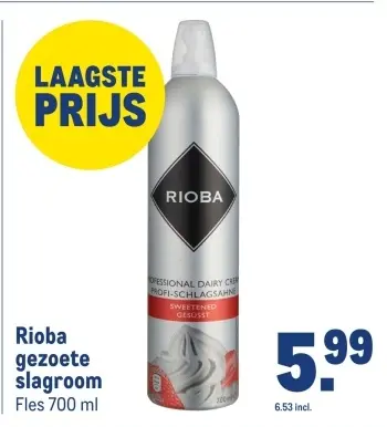 Aanbieding: gezoete slagroom