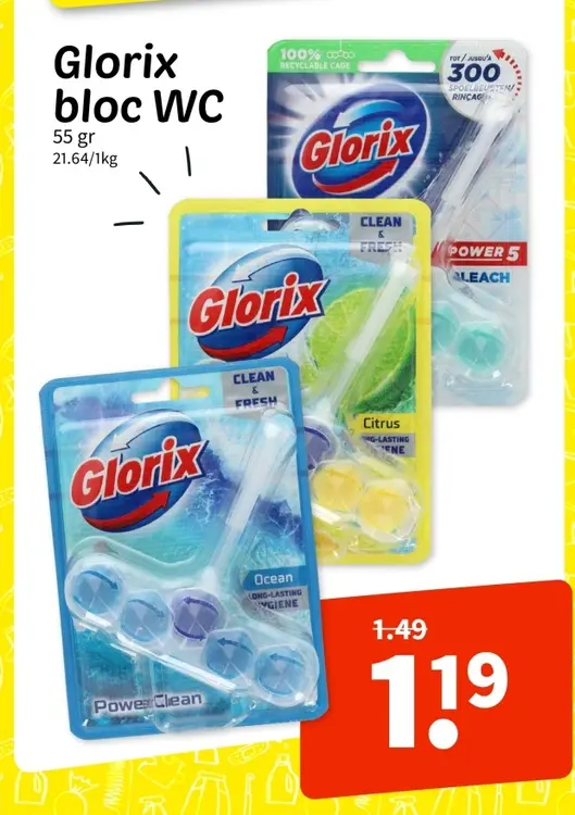 Offre: Glorix bloc WC