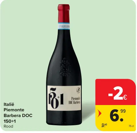 Promotie: 150+1 Piemonte Barbera DOC 150+1 Rood