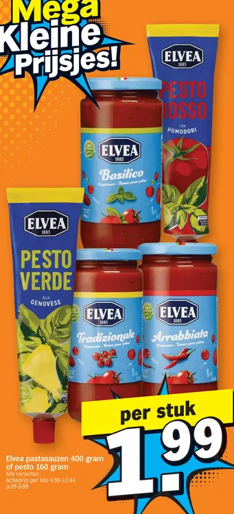 Promotie: Elvea pastasauzen of pesto