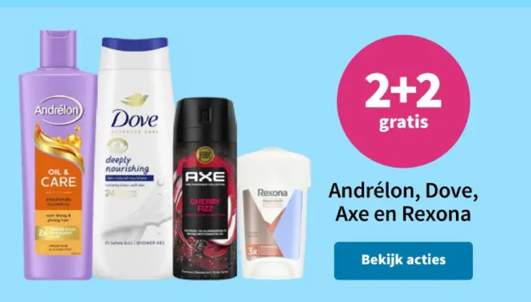 Promotie: Andrélon, Dove, Axe en Rexona