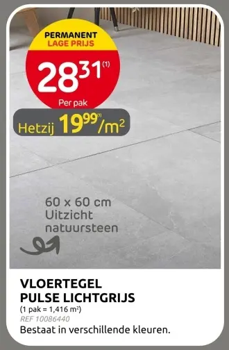 Promotie: Vloertegel pulse lichtgrijs