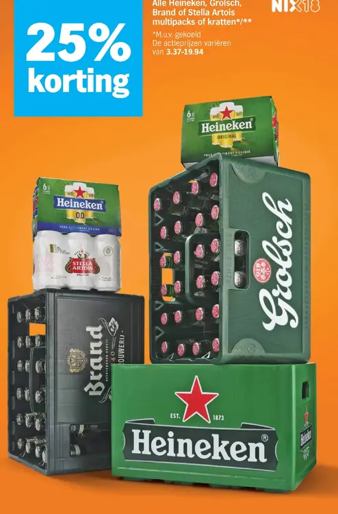 Aanbieding: Alle Heineken, Grolsch, Brand of Stella Artois