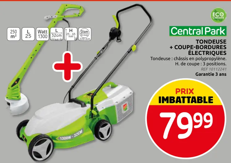 Promotie: Tondeuse + coupe-bordures électriques