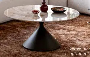 Promotie: Avelli, salontafel rond 90 cm - steelbrown + keramiek blad