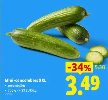 Offre: Mini-concombres XXL