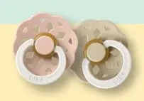 Aanbieding: BIBS Boheme Glow In The Dark Fopspeen Rond Latex Maat 2 Blush/Vanilla 2 stuks