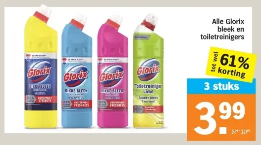 Aanbieding: Alle Glorix bleek en toiletreinigers