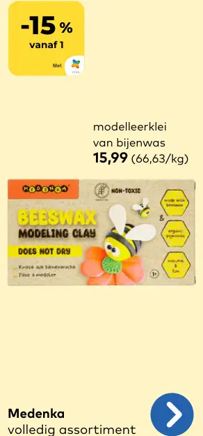 Promotie: Medenka modelleerklei van bijenwas