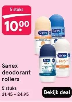 Aanbieding: Sanex deodorant rollers