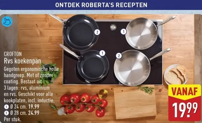 Aanbieding: Rvs koekenpan