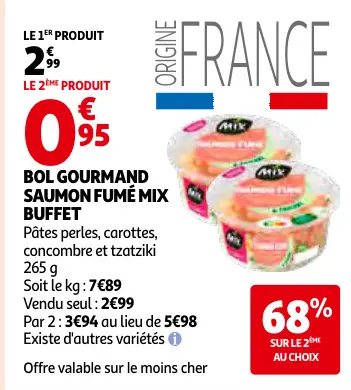 Offre: Bol gourmand saumon fumé MIX buffet
