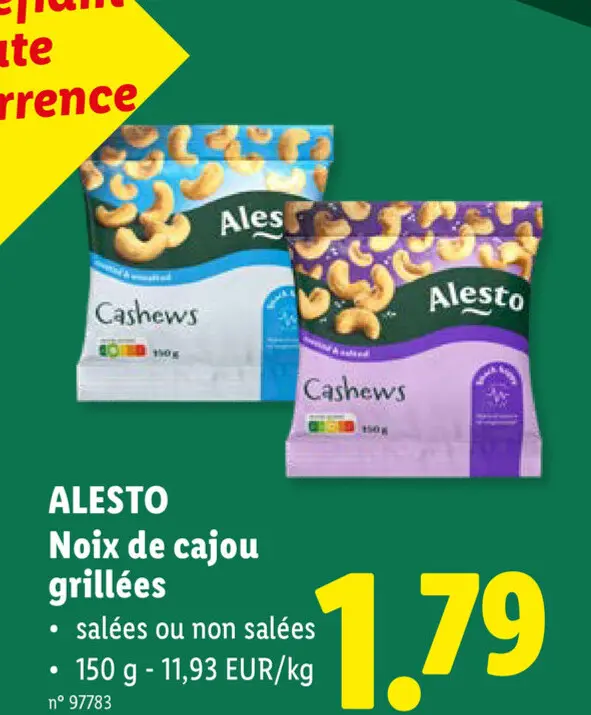 Offre: Noix de cajou grillées