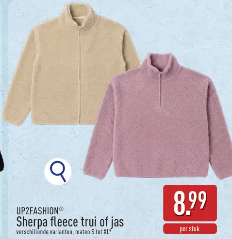 Promotie: Sherpa fleece trui of jas