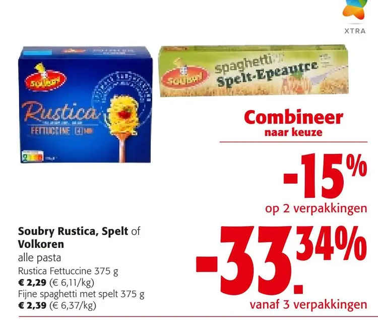 Aanbieding: Soubry Rustica, Spelt of Volkoren alle pasta