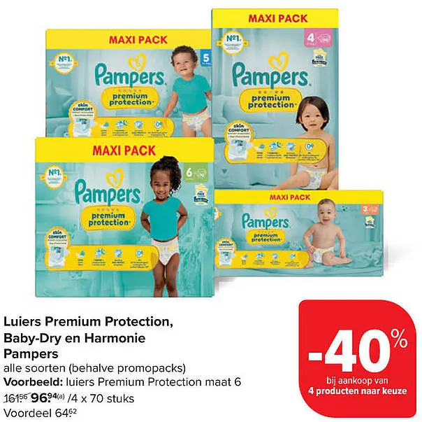Aanbieding: Luiers Premium Protection, Baby-Dry en Harmonie