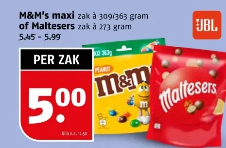 Aanbieding: M&M's maxi of Maltesers