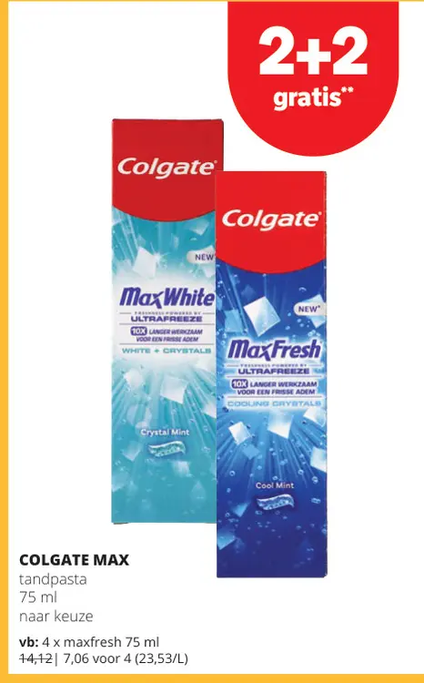 Promotie: COLGATE MAX tandpasta