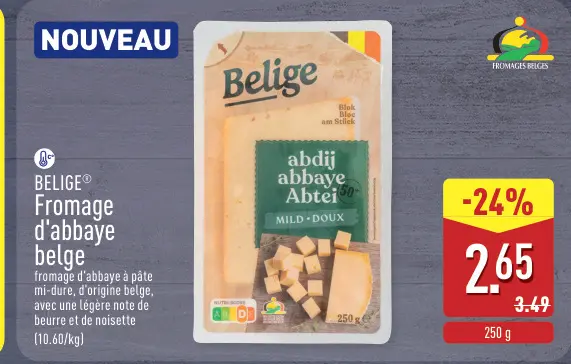 Offre: Fromage d'abbaye belge